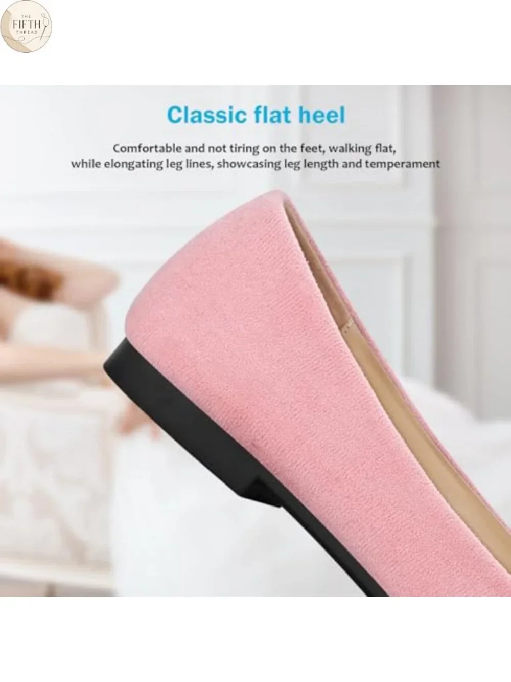 Pearl Pointed Toe Flats Faux Suede Comfort Dress Shoes Wedding Work